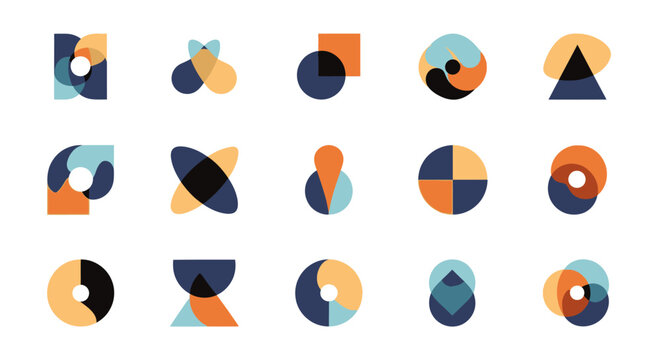 Abstract geometric shapes overlapping design