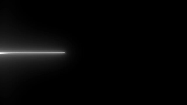 Abstract minimalist white glowing neon line animation on black background