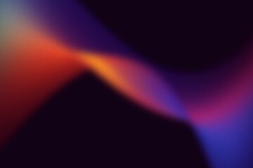 Dark Neon Gradient Wave Background with Red Orange and Purple Blue Light Blend &ndash; Abstract Smooth Blur