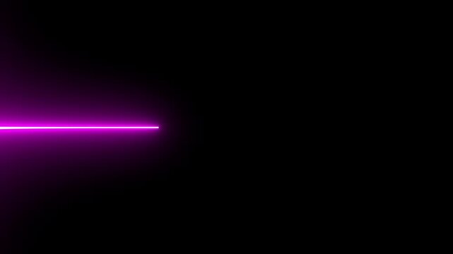 Abstract minimalist purple glowing neon line animation on black background