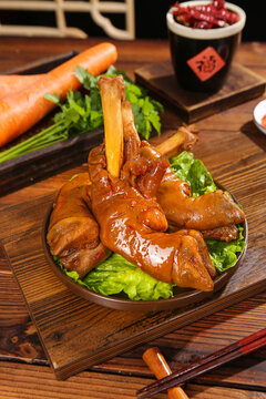 Braised Pork Trotters in Savory Sauce Traditional Asian Cuisine Dish
