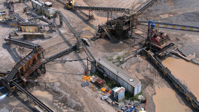 Canadian landscape of rare earth mining site. Critical rare earth minerals used for technology, weapon and electric vehicles. Concept of industry, nature, and environmental impact