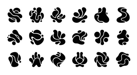 Fototapeta premium Abstract blob shapes set. Organic liquid forms