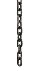 Obraz premium Vertical Heavy Black Metal Chain Link Close Up On A White Background