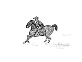 Obraz premium Cowboy Horse Race