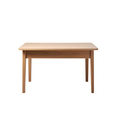 Fototapeta premium Elegant Modern Oak Wood Dining Table with Rounded Edges Isolated on Black Background