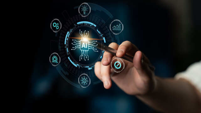 Central AI core connects automation, analytics, NLP networks for smarter operation innovation. Agentic AI enables faster decisions. AI integration improves productivity, security compliance. Corpus