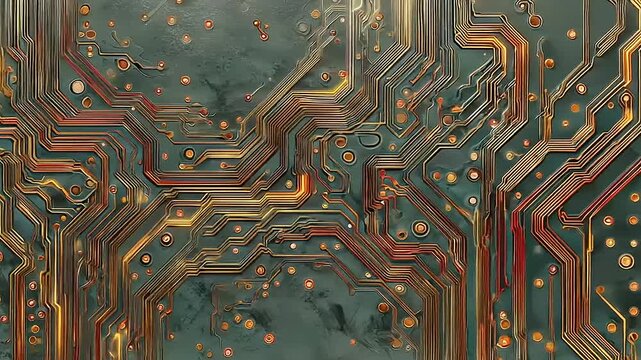 Exploring circuit board complexity: A visual narrative of connections, technology, and the digital frontier