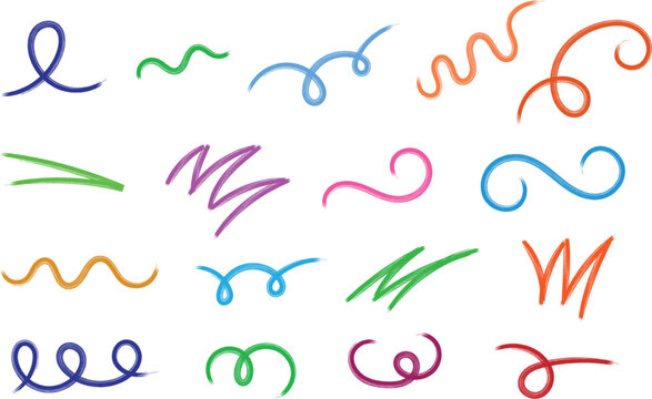 Colorful squiggly lines and shapes illustration