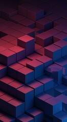 Obraz premium Interlocking three dimensional geometric blocks forming a highly organized pattern of crystalline structure and complex systematic design, composition, design, system