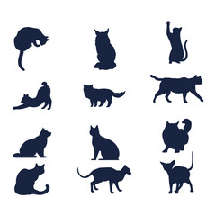 set of cats silhouettes © Nadun