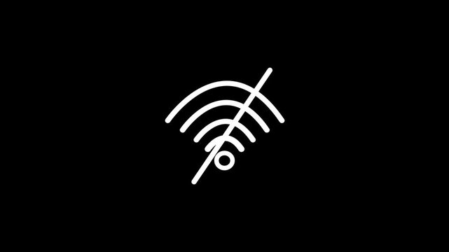 No wifi connection symbol on black background. wifi no connection symbol.