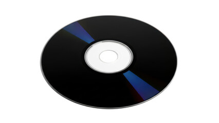 Fototapeta premium Black cd with blue stripes isolated on transparent background