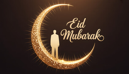 Luxury Eid Mubarak Card Design with Arabic Calligraphy