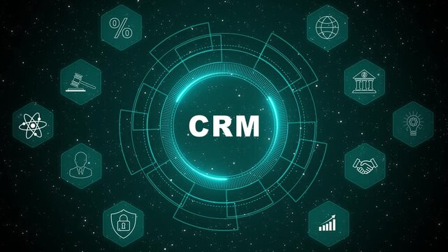 Business, Technology, Internet and network concept. CRM Customer Relationship Management.transparent background 4k visuals