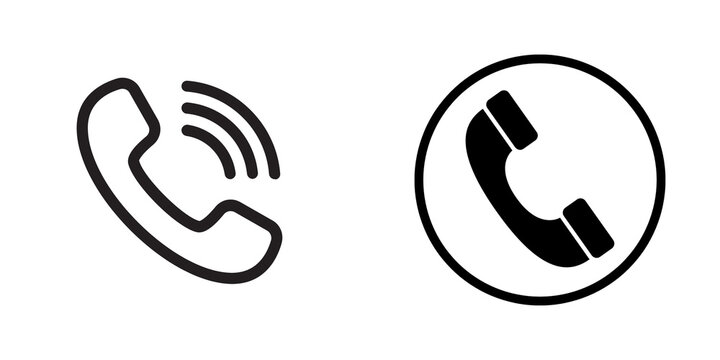 Two black and white phone icons on a transparent background