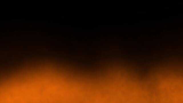 Abstract rising fire flame fog effect alpha channel bright orange loop rising from bottom edge with light smoke On Transparent Background seamless VFX overlay 4K