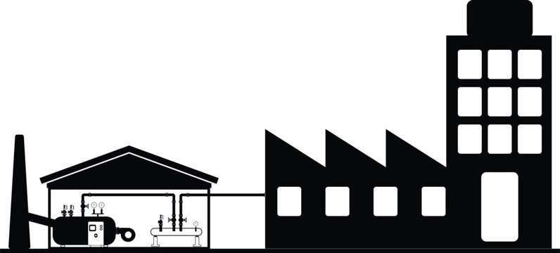 Steam supply system from boiler house to factory