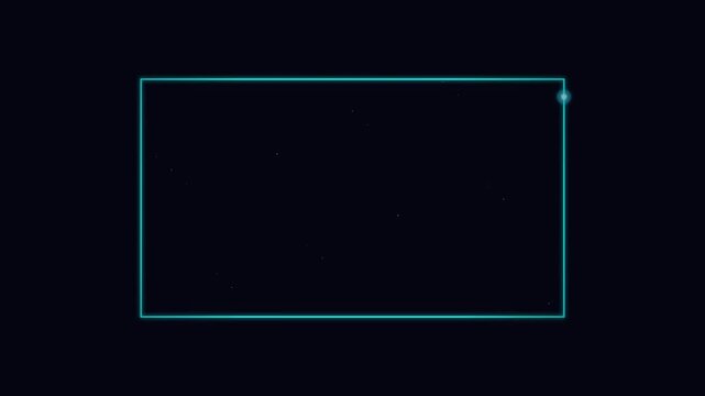 A minimalistic digital frame with glowing edges, set against a dark background