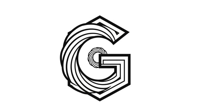 Artistic Letter G Logo Design, Geometric Shapes, Modern Monogram, Abstract Graphic