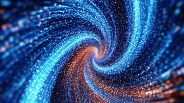 a very dynamic and stunning abstract visualization, resembling a galactic vortex or a wormhole in space.