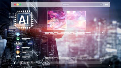 AI platform generating art images with dynamic interface. AI-generated content appears in image...