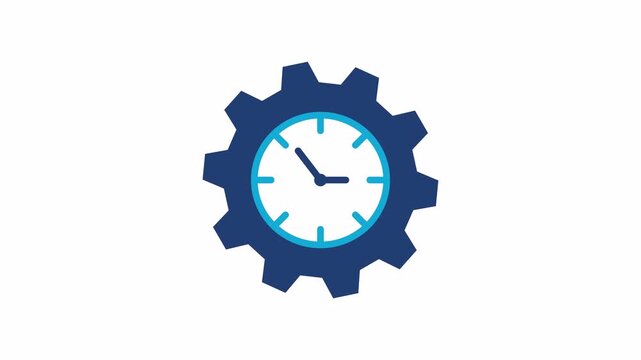 Time Management Icon, Vibrant Colored, Seamless Loop Animation, 4K Transparent Background