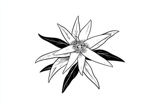 edelweiss flower vector illustration with white background
