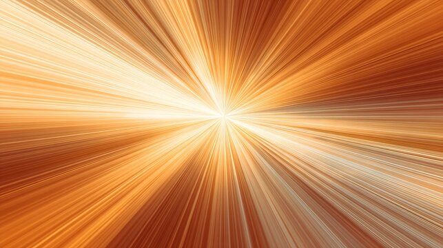 A vibrant and dynamic abstract image of a bright light shining with orange and yellow rays