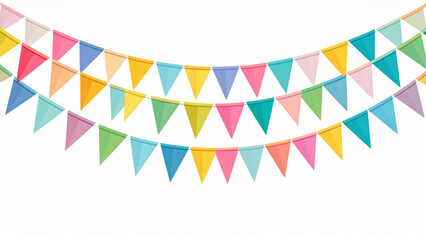 Obraz premium Festive Colorful Bunting Flags Vector Set for Parties and Celebrations