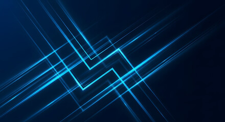Obraz premium Vibrant blue neon lines intersecting in dynamic geometric pattern