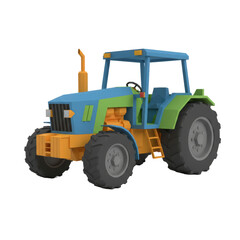 Obraz premium Colorful 3D cartoon tractor