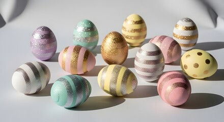 Obraz premium Vibrant easter egg festival images colorful decorated eggs displayed