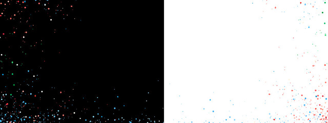 Colorful Confetti Spark Explosion on Black and Transparent Background