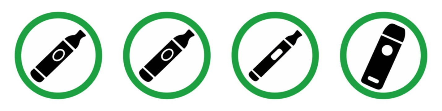 vaping allowed sign icon set design