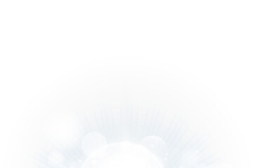 White Light Burst with Soft Rays Glow on Transparent Background