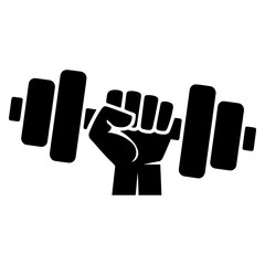 Obraz premium hand holding dumbbell fitness icon