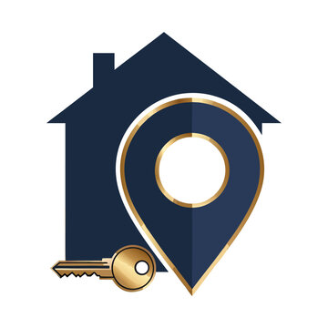 Real Estate Property Location with Key Vector Illustration e20.eps