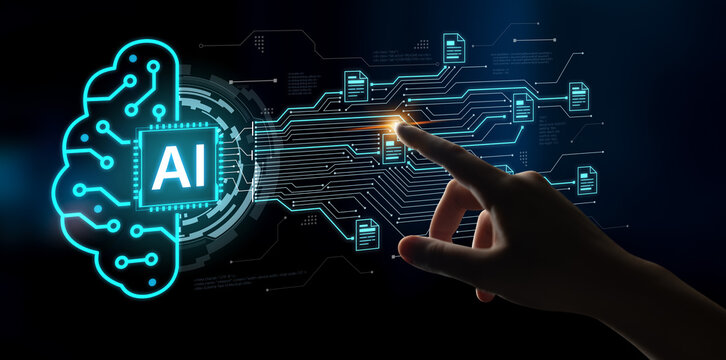 Artificial intelligence using AI neural processing and circuit to transform AI data into actionable output by smart automated AI reasoning science. Future of cognitive tech deep learning NPU. Corpus