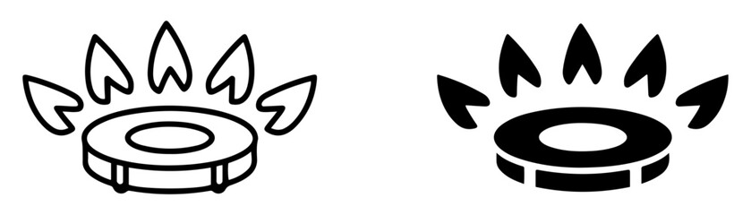 gas stove burner cooking icon
