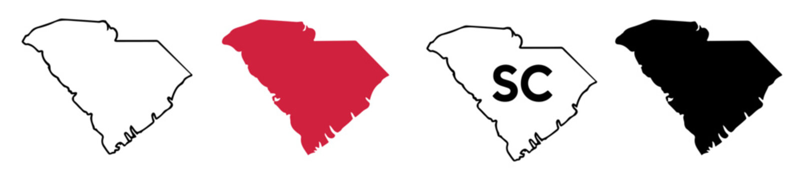 south carolina map icon set