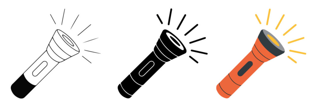 flashlight portable lamp icon vector