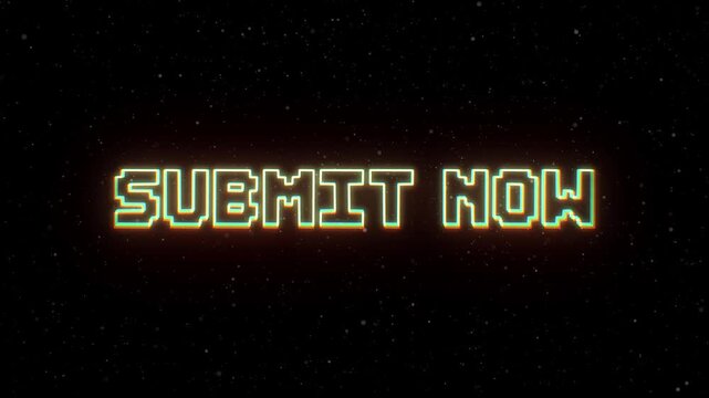 Submit Now Neon text with retro style