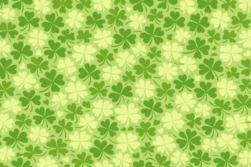 Background of green clovers on light green for celebration and decoration