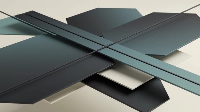 Abstract geometric shapes composition with overlapping layers and modern colors