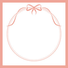 Romantic Coquette Bow Heart Pink Frame