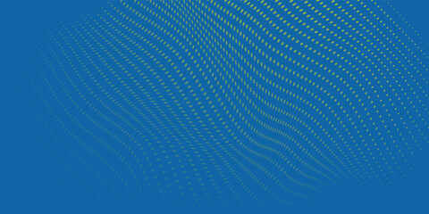 Obraz premium Modern modern blue and yellow halftone pattern background with dotted halftone gradient element template style effect