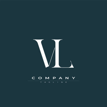 Elegant interlocking VL monogram emblem minimalist abstract logo design suited for luxury branding, fashion, stationery, packaging, corporate identity and creative projects.