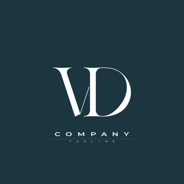 Elegant interlocking VD monogram emblem minimalist abstract logo design suited for luxury branding, fashion, stationery, packaging, corporate identity and creative projects.
