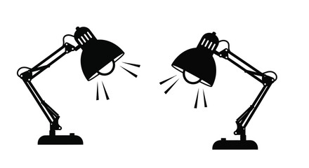 Two adjustable desk lamps emitting light a striking silhouette © SHM707k